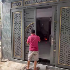 Làm cửa cổng trượt quay tại Gò Vấp
